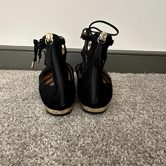 Aquazzura Christy Leather Point Toe Flats in Black Size 37 = U.S 7 $675 - Picture 6 of 10